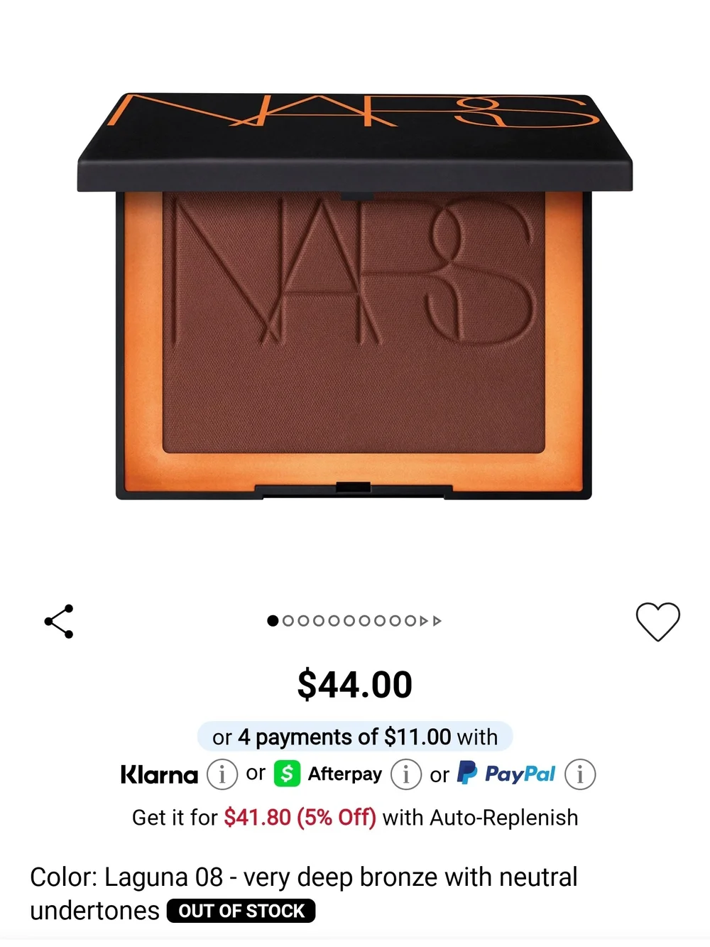 NARS Laguna Deep Bronze Powder Bronzer - LAGUNA 08